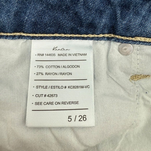Kancan Jeans Women 5 Blue Boyfriend Distressed Destroyed Denim Mid Rise 29x27 - Picture 7 of 13
